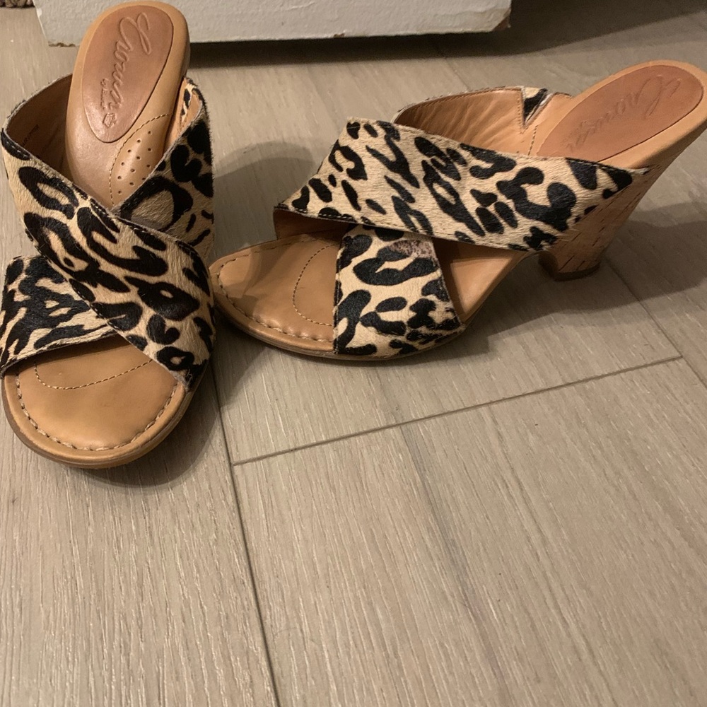 Leopard print wedges